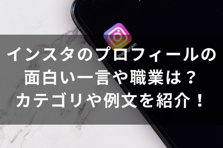インスタのプロフィールの面白い一言や職業は カテゴリや例文を紹介 Catch Move